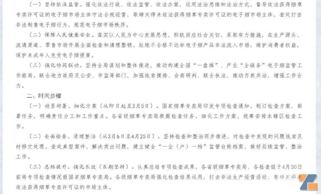 重磅：电子烟“三条”下发，一轮市场秩序专项检查“亮剑”！-电烟雾化⚡