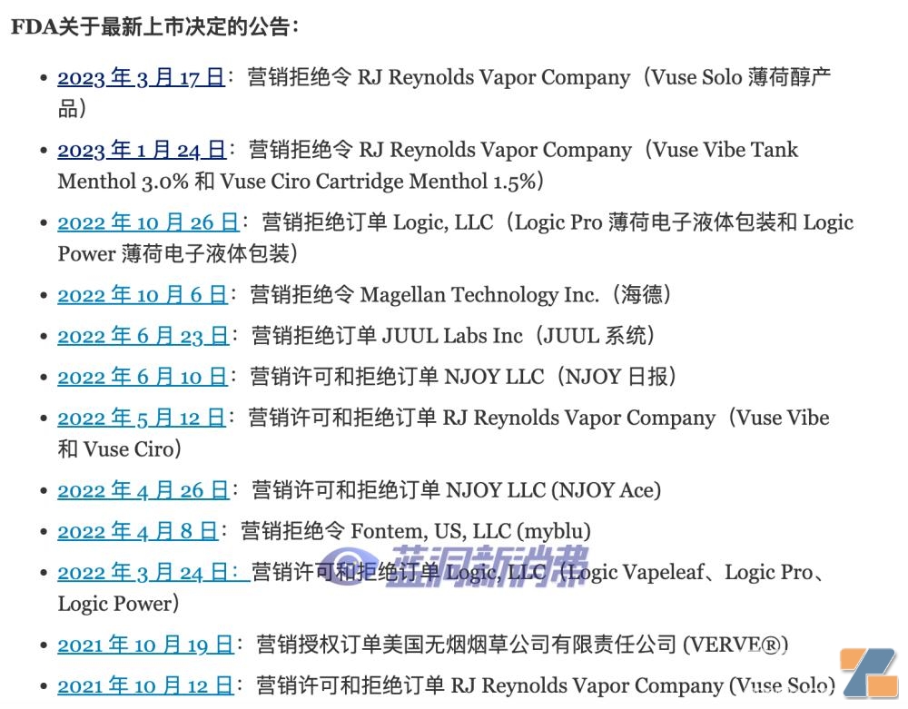 薄荷醇out!FDA拒绝Vuse电子烟2款薄荷醇产品继续上市销售插图1 薄荷醇out!FDA拒绝Vuse电子烟2款薄荷醇产品继续上市销售-电烟雾化⚡